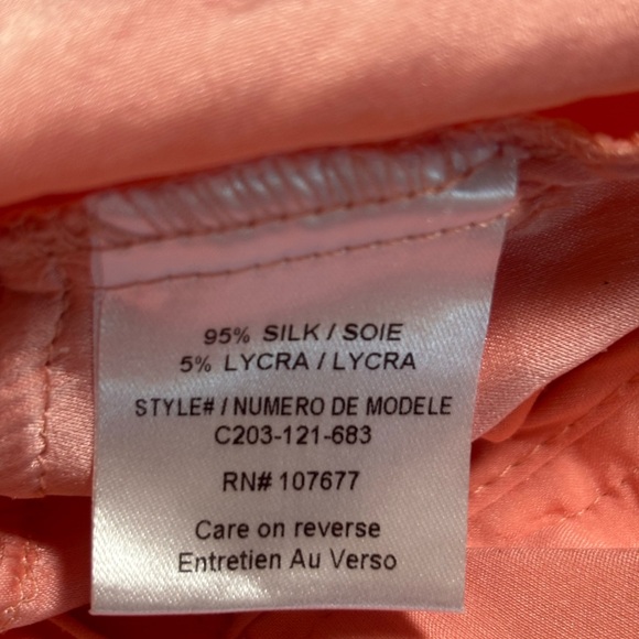 Alice + Olivia Arthur Light Peach Silk Pants 8 - Picture 4 of 9
